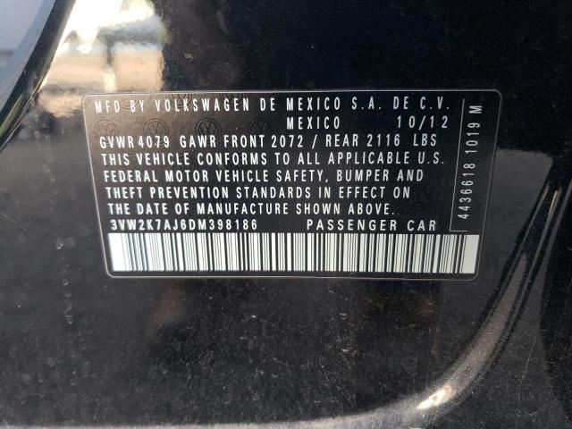 3VW2K7AJ6DM398186 - 2013 VOLKSWAGEN JETTA BASE 黑色 照片 12