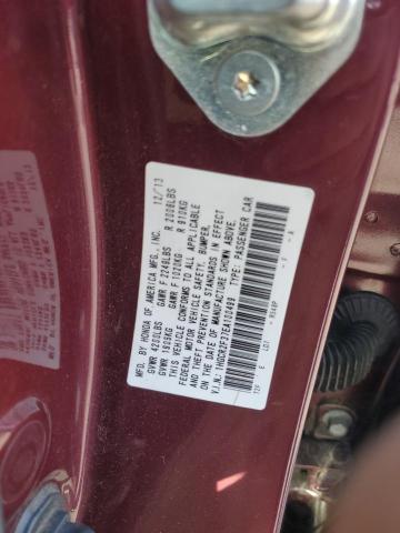 1HGCR2F37EA100499 - 2014 HONDA ACCORD LX BURGUNDY photo 12