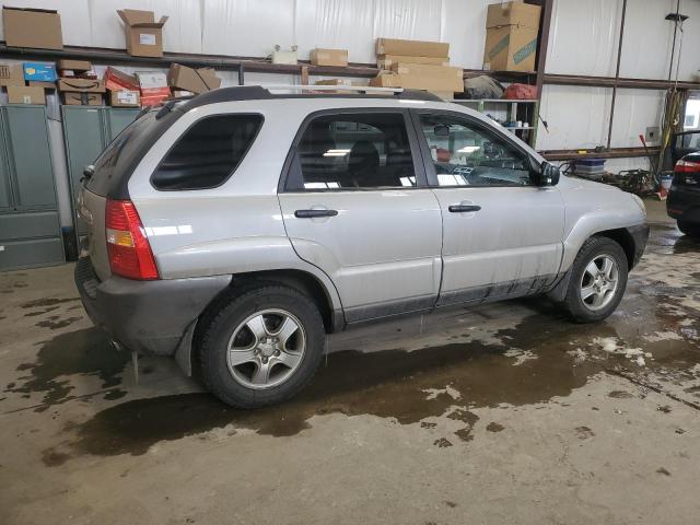 KNDJE723687548223 - 2008 KIA SPORTAGE EX SILVER photo 3