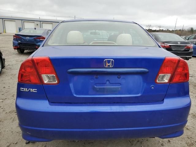 2HGES16324H602781 - 2004 HONDA CIVIC DX VP BLUE photo 6
