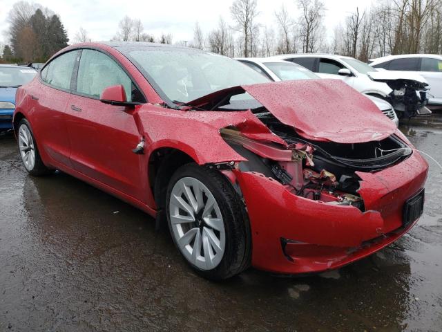 5YJ3E1EB1MF068779 - 2021 TESLA MODEL 3 RED photo 4