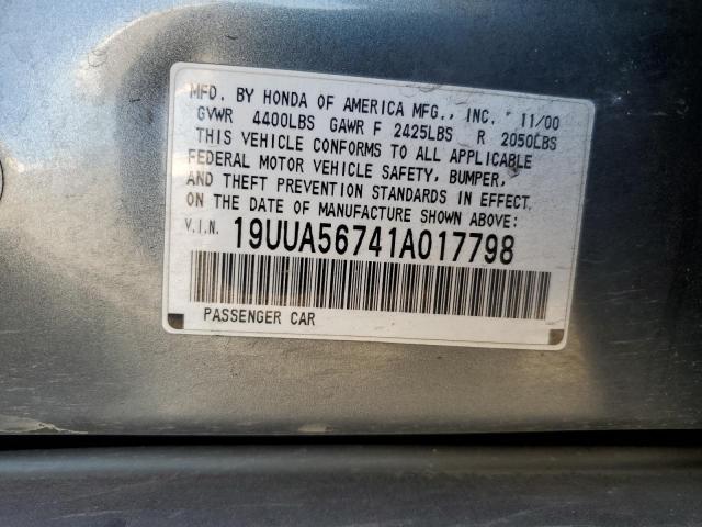 19UUA56741A017798 - 2001 ACURA 3.2TL CHARCOAL photo 13