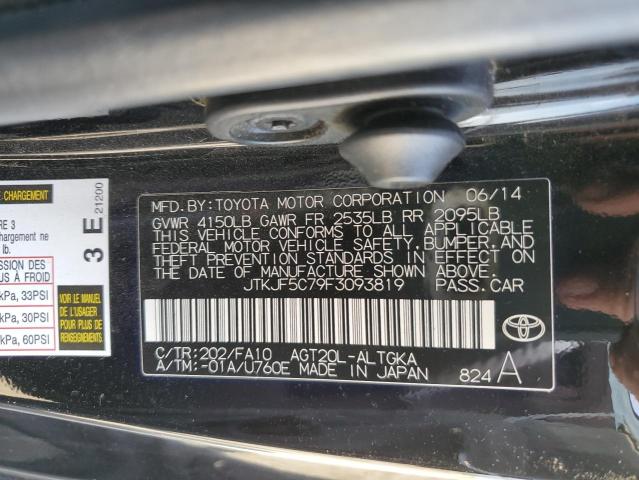 JTKJF5C79F3093819 - 2015 TOYOTA SCION TC BLACK photo 12