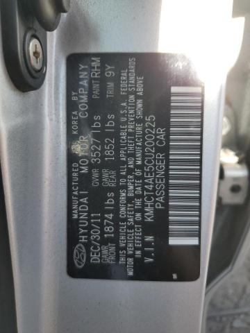 KMHCT4AE5CU200225 - 2012 HYUNDAI ACCENT GLS SILVER photo 12