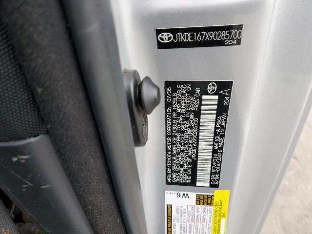 JTKDE167X90285700 - 2009 TOYOTA SCION TC SILVER photo 13
