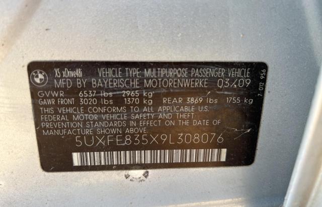 5UXFE835X9L308076 - 2009 BMW X5 XDRIVE48I Boz foto 10