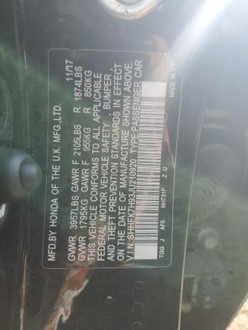 SHHFK7H93JU210920 - 2018 HONDA CIVIC SPORT TOURING BLACK photo 12