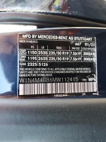 W1N4M4GB6MW112415 - 2021 MERCEDES-BENZ GLB 250 BLUE photo 13