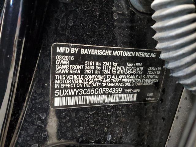 5UXWY3C55G0F84399 - 2016 BMW X3 XDRIVE28D BLACK photo 12