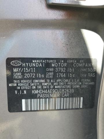 KMHDH4AE9CU182639 - 2012 HYUNDAI ELANTRA GLS SILVER photo 13