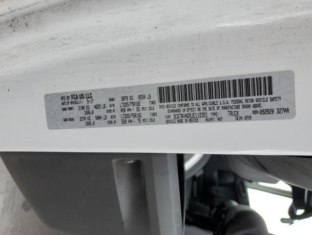 3C6TRVNG9JE112351 - 2018 RAM PROMASTER 1500 STANDARD WHITE photo 13