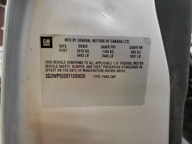 2G2WP552971203629 - 2007 PONTIAC GRAND PRIX 银色 照片 12