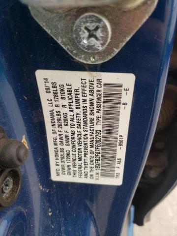 19XFB2F87FE002793 - 2015 HONDA CIVIC EX BLUE photo 12