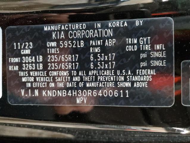 KNDNB4H30R6400611 - 2024 KIA CARNIVAL LX BLACK photo 14