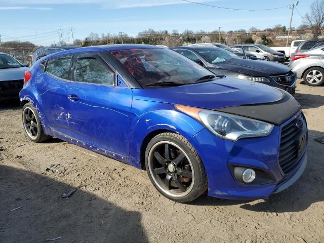 KMHTC6AE3DU100878 - 2013 HYUNDAI VELOSTER TURBO BLUE photo 4