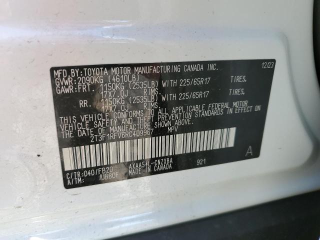 2T3F1RFV6RC409967 - 2024 TOYOTA RAV4 LE WHITE photo 13