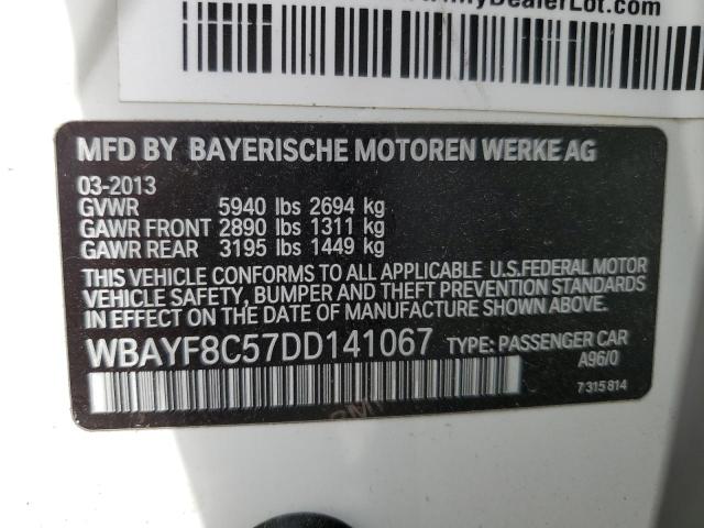 WBAYF8C57DD141067 - 2013 BMW 750 LXI WHITE photo 12