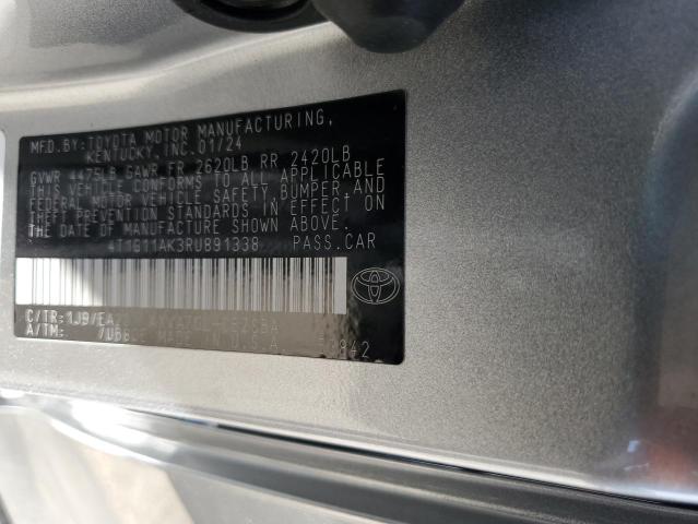 4T1G11AK3RU891338 - 2024 TOYOTA CAMRY SE NIGHT SHADE SILVER photo 12