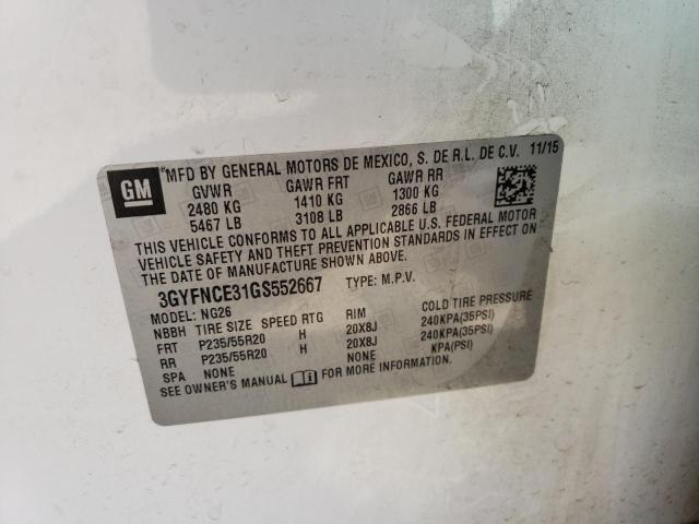 3GYFNCE31GS552667 - 2016 CADILLAC SRX PERFORMANCE COLLECTION Ақ фото 13