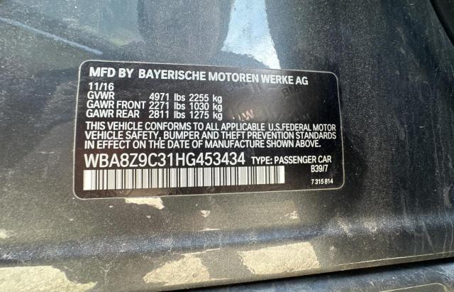 WBA8Z9C31HG453434 - 2017 BMW 330 XIGT GRAY photo 10