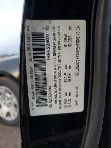 2B3KA43R07H690346 - 2007 DODGE CHARGER SE BLACK photo 12