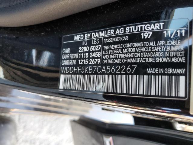 WDDHF5KB7CA562267 - 2012 MERCEDES-BENZ E 350 BLACK photo 12