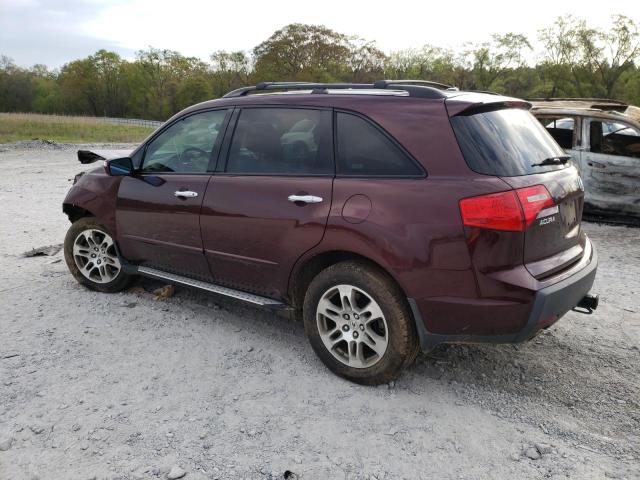 2HNYD28428H513780 - 2008 ACURA MDX TECHNOLOGY BURGUNDY photo 2