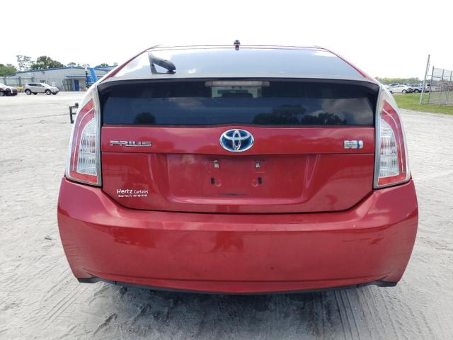 JTDKN3DUXD0344322 - 2013 TOYOTA PRIUS RED photo 6