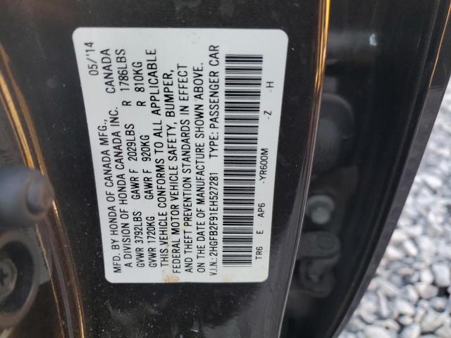 2HGFB2F91EH527281 - 2014 HONDA CIVIC EXL BROWN photo 13