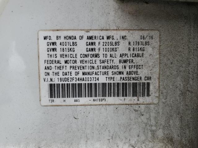 19UDE2F34HA003734 - 2017 ACURA ILX BASE WATCH PLUS WHITE photo 13