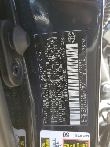 4T1B11HK9JU664482 - 2018 TOYOTA CAMRY L BLACK photo 12