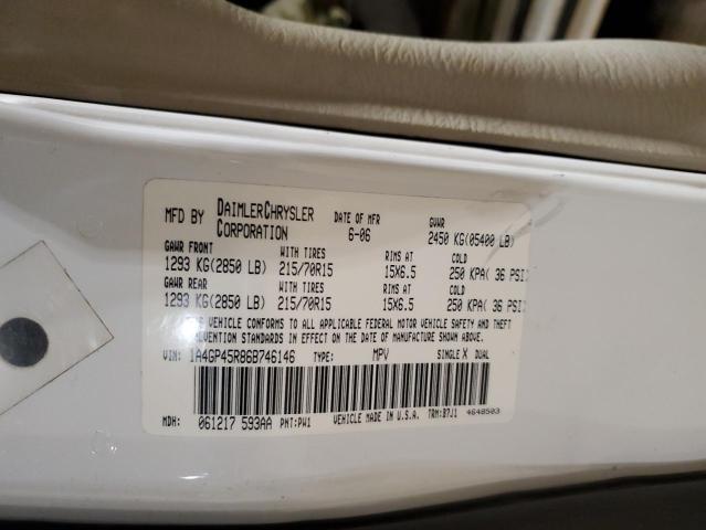 1A4GP45R86B746146 - 2006 CHRYSLER TOWN & COU 白色 照片 12