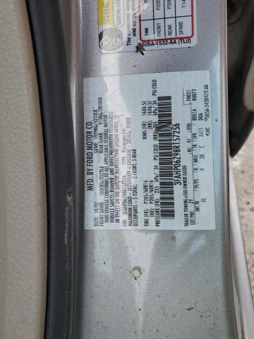 3FAHP06Z98R157256 - 2008 FORD FUSION S SILVER photo 12