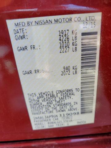 1N4AL3AP9GN319098 - 2016 NISSAN ALTIMA 2.5 RED photo 12