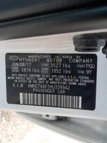 KMHCT4AE5HU339942 - 2017 HYUNDAI ACCENT SE WHITE photo 12