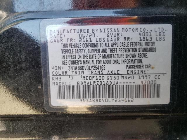 3N1AB8DV0LY254162 - 2020 NISSAN SENTRA SR BLACK photo 12