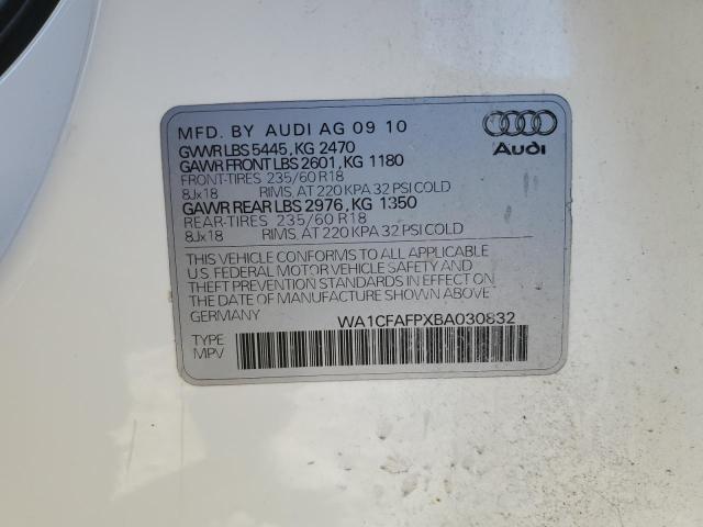 WA1CFAFPXBA030832 - 2011 AUDI Q5 PREMIUM WHITE photo 13