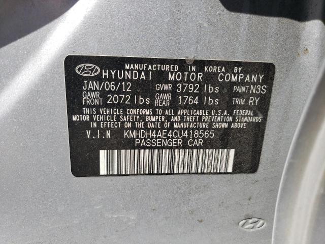 KMHDH4AE4CU418565 - 2012 HYUNDAI ELANTRA GLS SILVER photo 12