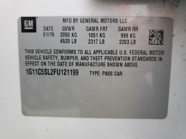 1G11C5SL2FU121199 - 2015 CHEVROLET MALIBU 1LT Ақ фото 12