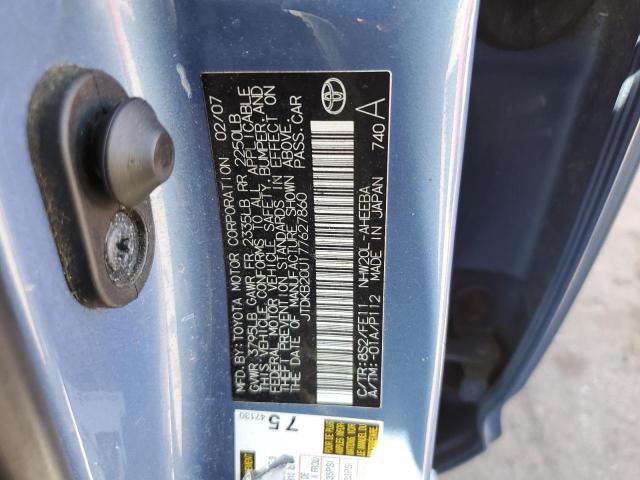 JTDKB20U177627860 - 2007 TOYOTA PRIUS BLUE photo 12