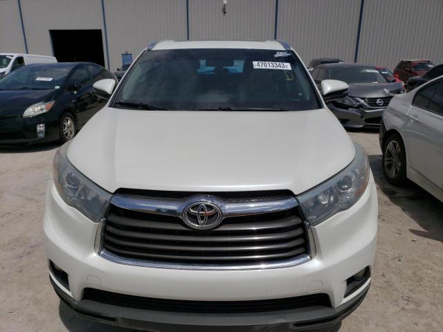 5TDKKRFHXFS103498 - 2015 TOYOTA HIGHLANDER XLE WHITE photo 5