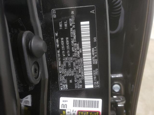 5TDKBRCH1PS574882 - 2023 TOYOTA HIGHLANDER HYBRID XLE BLACK photo 13