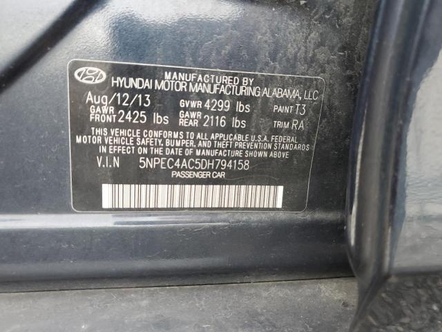 5NPEC4AC5DH794158 - 2013 HYUNDAI SONATA SE CHARCOAL photo 12