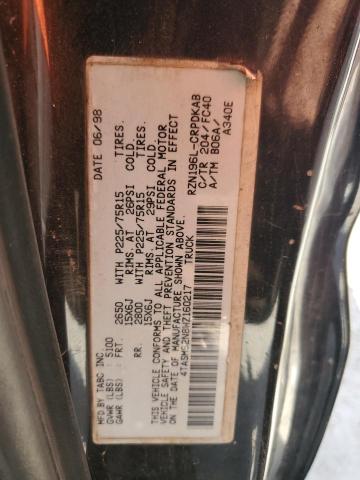 4TASM92N8WZ160217 - 1998 TOYOTA TACOMA XTRACAB PRERUNNER შავი ფოტო 12