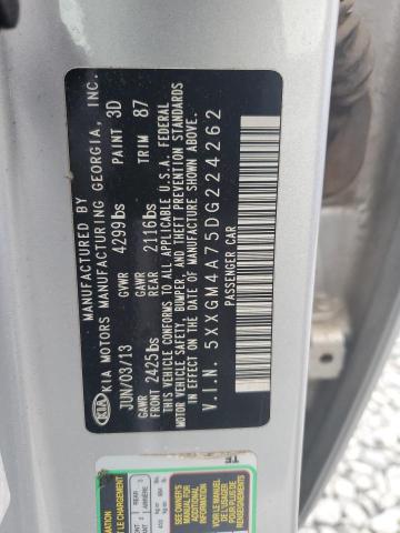 5XXGM4A75DG224262 - 2013 KIA OPTIMA LX SILVER photo 12