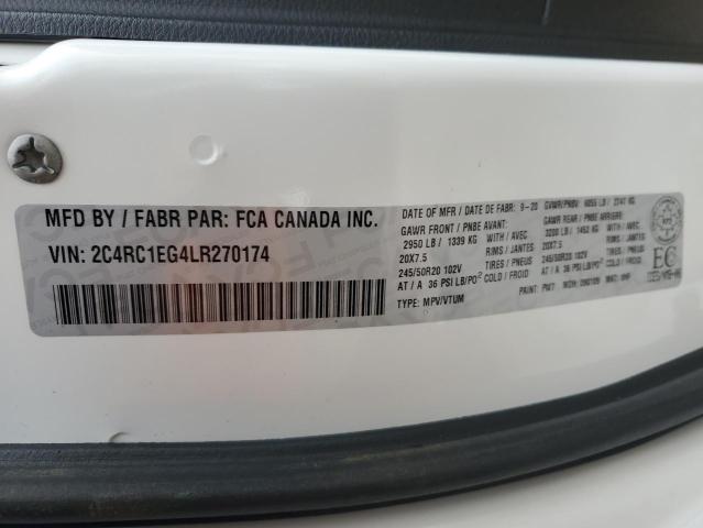 2C4RC1EG4LR270174 - 2020 CHRYSLER PACIFICA TOURING L PLUS WHITE photo 14