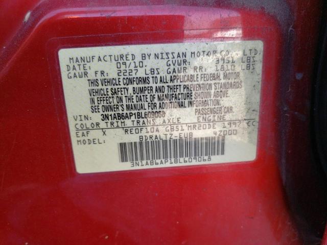 3N1AB6AP1BL609068 - 2011 NISSAN SENTRA 2.0 RED photo 12