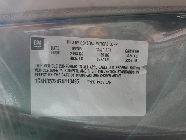 1G4HD57247U118496 - 2007 BUICK LUCERNE CXL GRAY photo 12