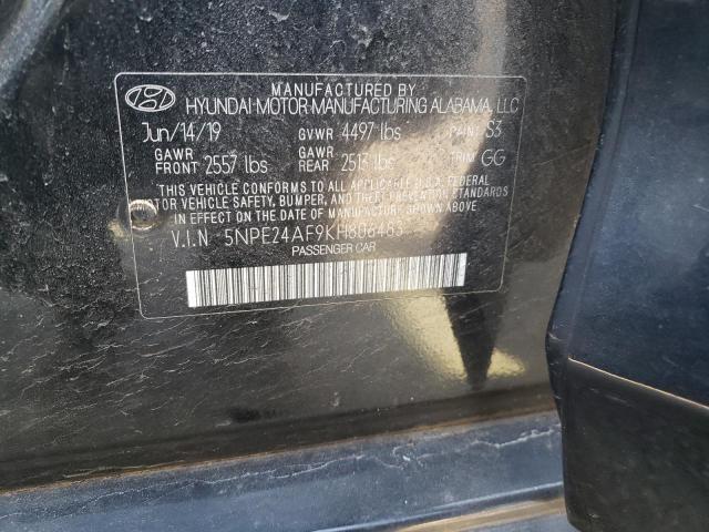 5NPE24AF9KH806483 - 2019 HYUNDAI SONATA SE BLACK photo 12