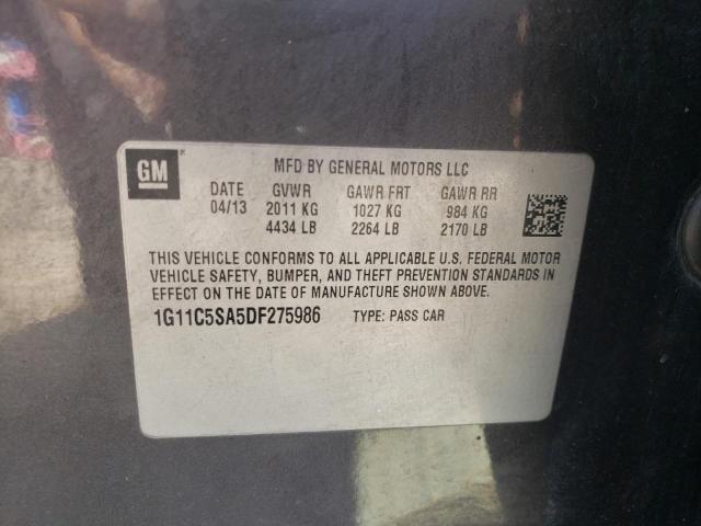 1G11C5SA5DF275986 - 2013 CHEVROLET MALIBU 1LT 灰色 照片 12